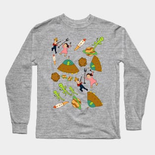 OH DAMN alien art COLORED Long Sleeve T-Shirt